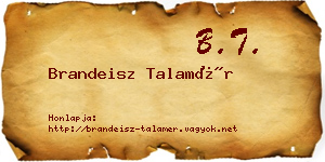 Brandeisz Talamér névjegykártya